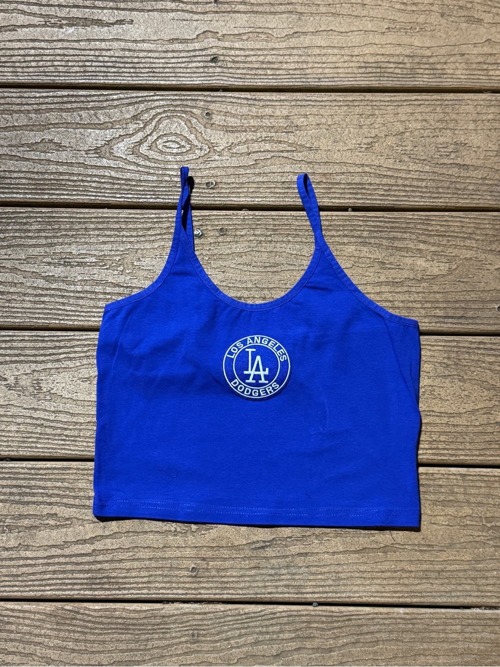 La Dodgers Royal Blue Women's Crop Tank Top